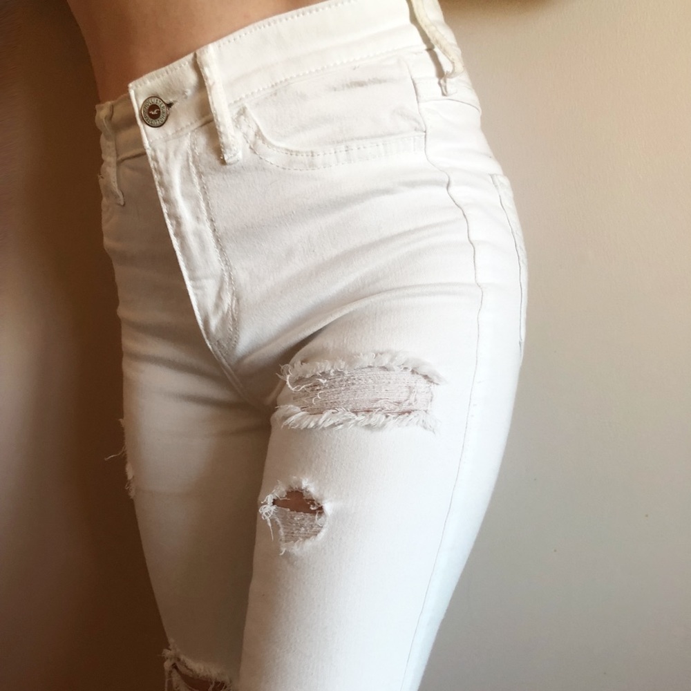 Hollister Women's High Rise White Skinny Jeans